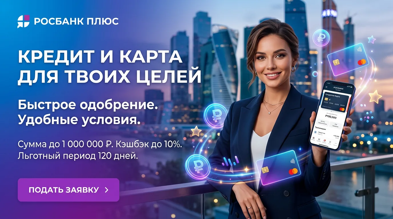 Кредит и карта для твоих целей — быстрое одобрение